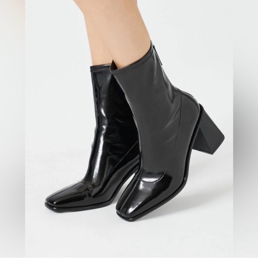 Sam Edelman Block Heel Patent Leather Booties